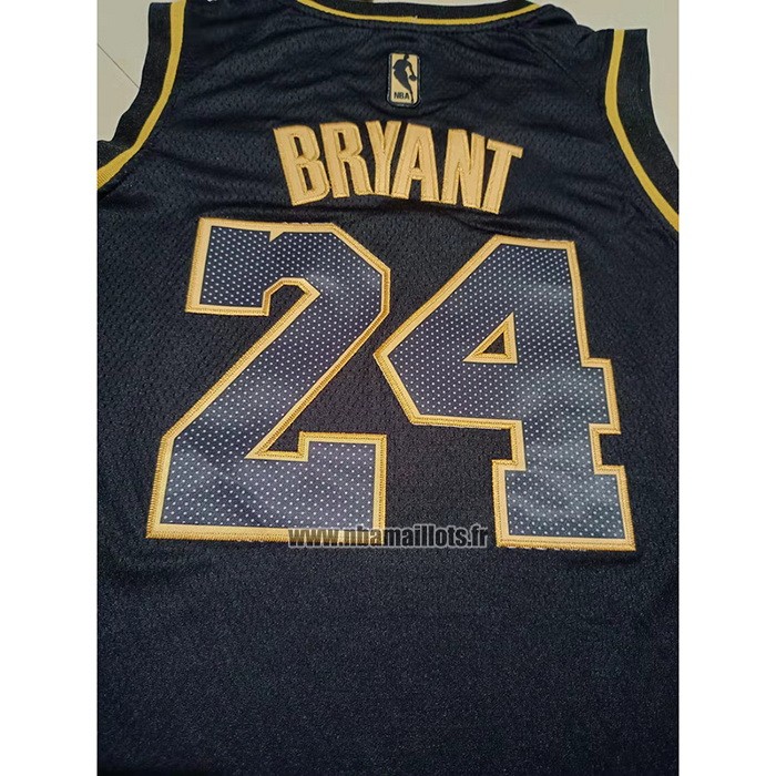 Maillot Enfant Golden Edition Los Angeles Lakers Kobe Bryant NO 24 Noir